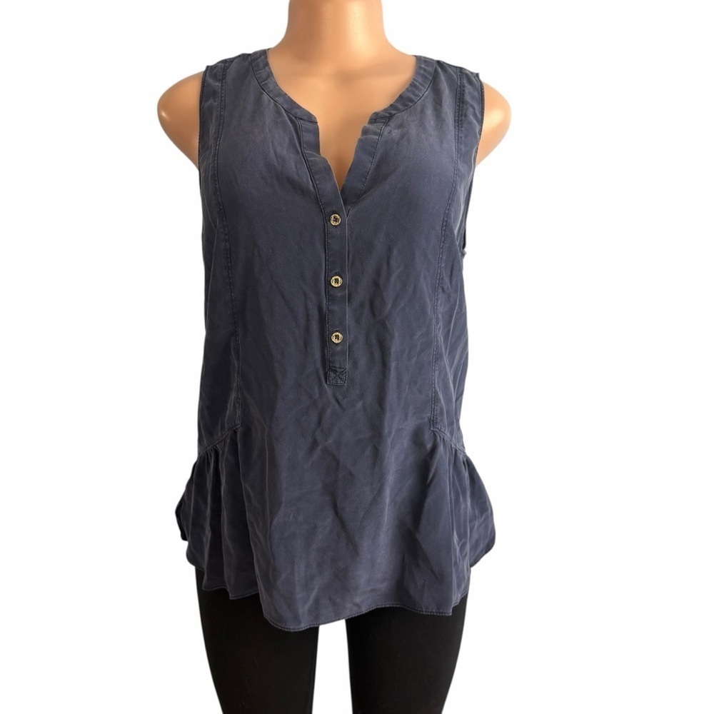 3/$30 ☀️ Lilly Pulitzer Navy Blue Sleeveless Silk Top